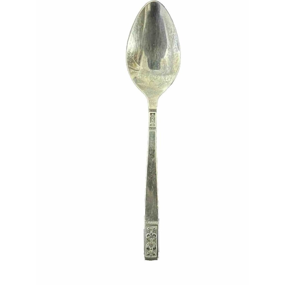 CUS3 CUS 3 Customcraft Custom Craft 1 Serving Spoon Fleur de Lis Geometric